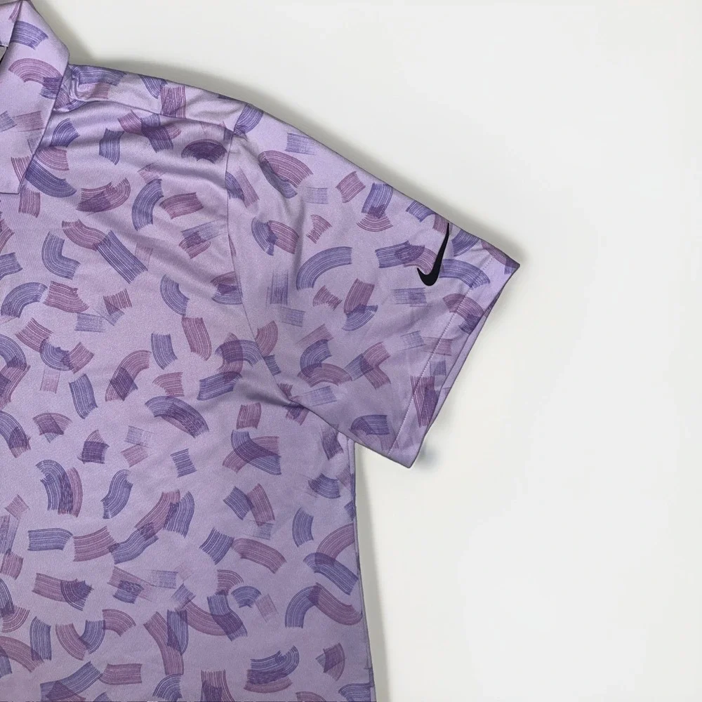 Nike Polo Shirt Mens L Lilac Brushstroke Dri-FIT Golf Performance FD5739-512